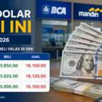 Kurs dolar hari ini di BCA Mandiri dan BRI tanggal 6 Juni 2026 beserta harga jual dan beli USD terbaru.