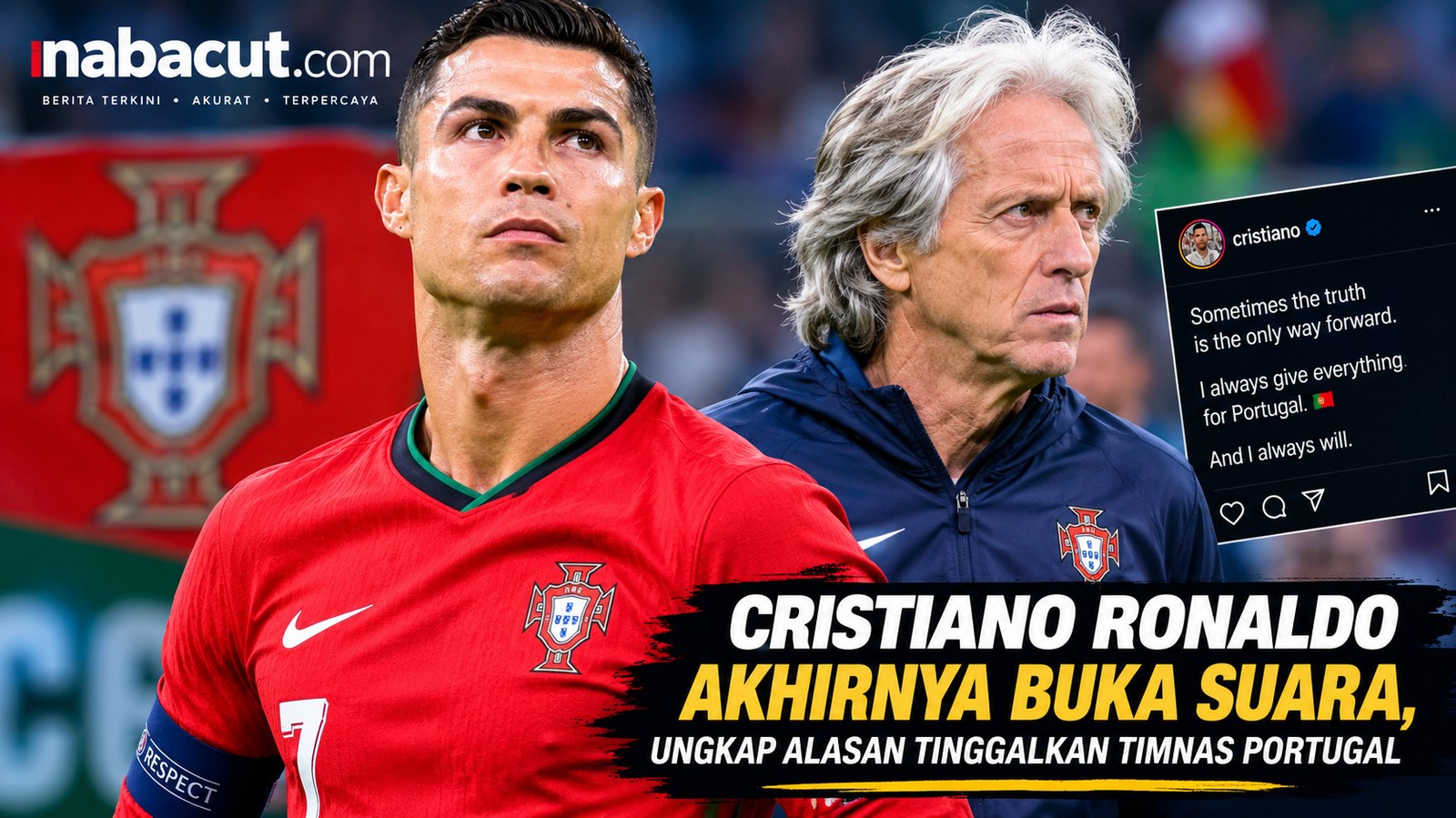 Cristiano Ronaldo buka suara soal konflik dengan Jorge Jesus di timnas Portugal
