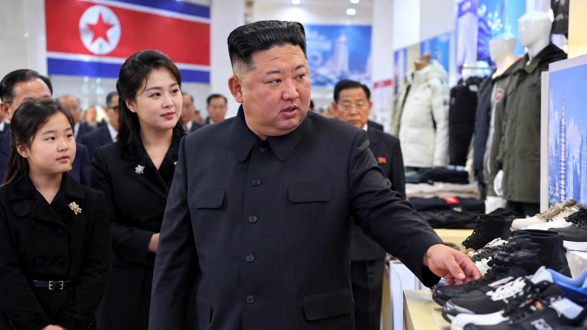 Kim Jong Un saat muncul dalam laporan kunjungan ke pameran di Korea Utara